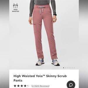 FIGS Yola high waist scrub pants mauve